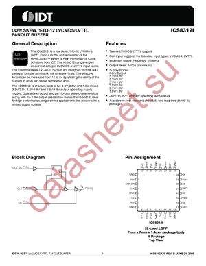 ICS8312AYILF datasheet  